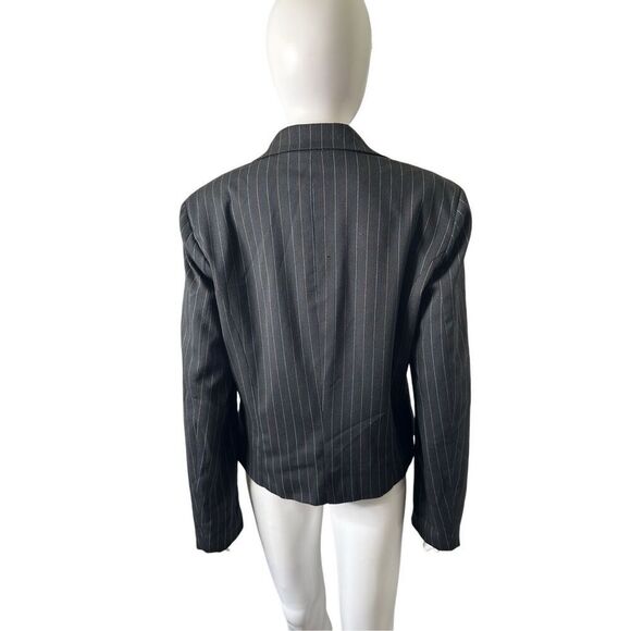 Vintage Uniform JohnPaulRichard Blazer Women's 12 Pinstripe Dark Academia Jacket - Picture 3 of 8